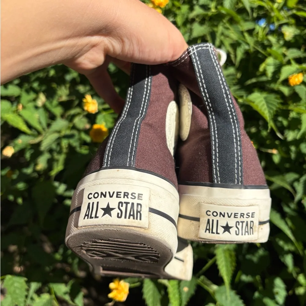 Converse Embroidered "California Poppy" High-Top Brown Platform Sneakers - Picture 6 of 6